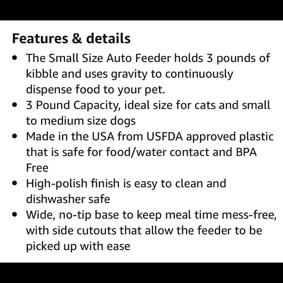 3 lbs gravity pet food feeder NEW - Picture 7 of 7